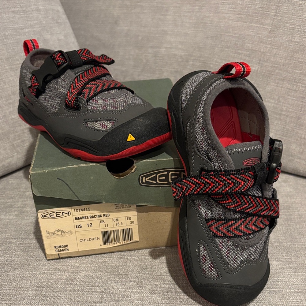 KEEN Kids' Gray and Red Sneakers